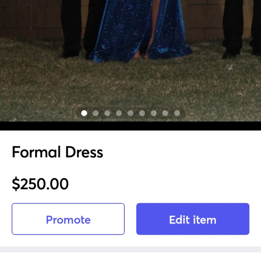 Elegant Blue Formal Prom Dress & Clear Heel Shoes